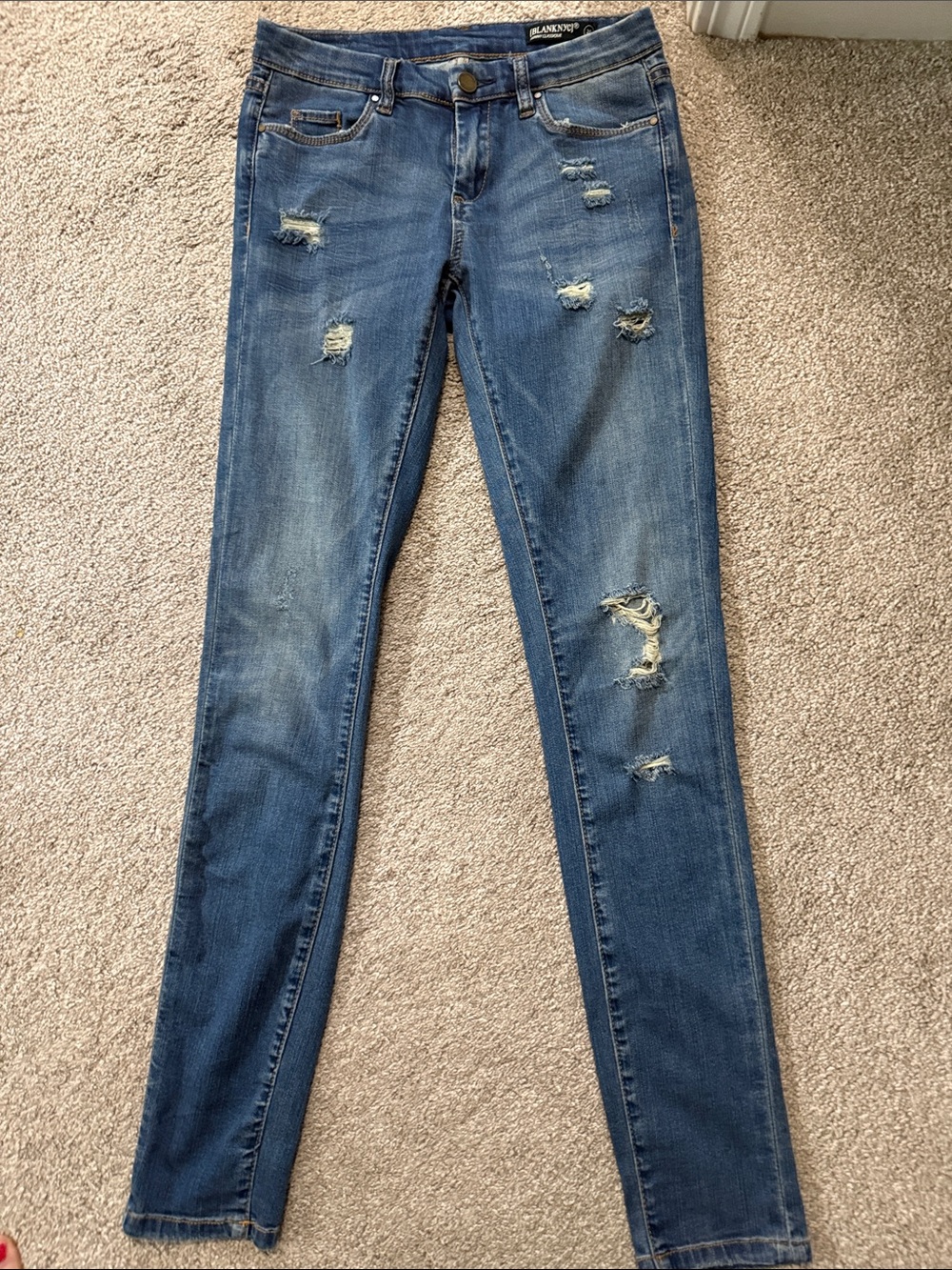 Blank NYC Medium Blue Distressed Skinny Jeans